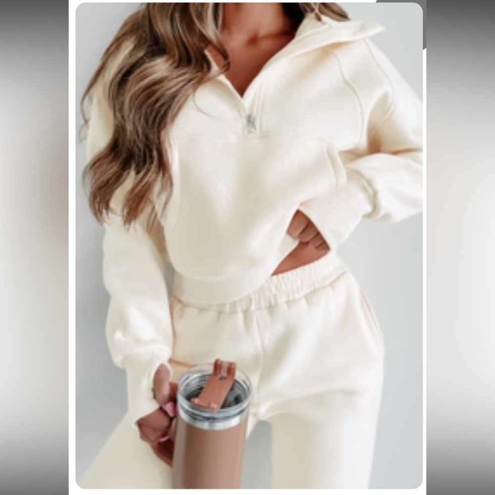 NanaMacs Original Fleece Lined Half Zip Pullover and Sweatpants Set